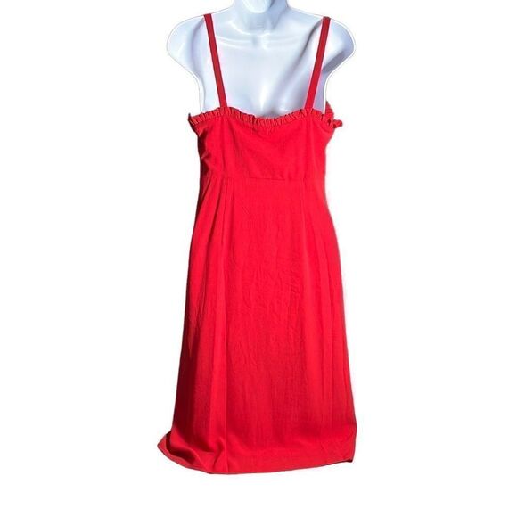 Lily Rose Red button down ruffle trim midi dress - Picture 2 of 9